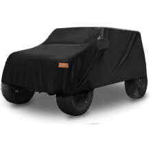 Pokrowiec na samochód Jeep Wrangler JK JL 4-drzwiowy 2007-2021, wodoodporny, z tkaniny Oxford 210D, z zamkiem błyskawicznym, czarny, do