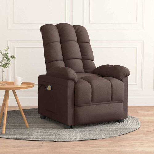 VidaXL vidaXL Massagesessel Elektrisch Dunkelbraun Stoff