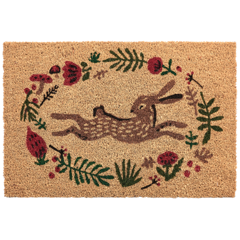 Photos - Doormat Beliani  ANGONO Natural 40 x 60 cm Hare Coir 