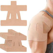 12 cintas kinesiológicas precortadas para hombro - Impermeables, transpirables, elásticas, para soporte deportivo, hipoalergénicas y si