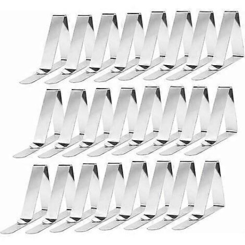 Set of 24 stainless steel tablecloth clips, spring tablecloth clips