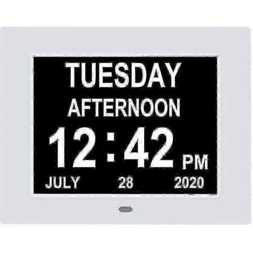 Extra Large Digital Day Clock Calendar Date Time Week Indicator Dementia Clock for Visual Use
