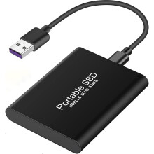 2TB bærbar ekstern harddisk, vandtæt og stødsikker, sort, pålidelig datalagring til rejser og daglig brug