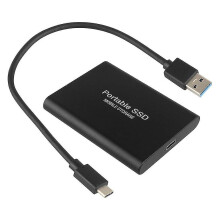 Μαύρος φορητός δίσκος SSD 6TB, εξωτερικός δίσκος SSD υψηλής ταχύτητας USB 3.0, φορητό
