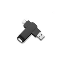 2TB USB 3.0 Type-C flashdrev til computer, bærbar computer og Android, sort metalhukommelsesstick til fotos, videoer, musik og filer