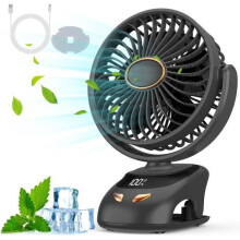 Přenosný mini USB stolní ventilátor LARGEIGHT, 5 rychlostí, vícebarevné LED, tichý provoz, kompaktní pro domácnost i kancelář