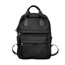 Unisex ryggsäck med stor kapacitet 30 x 12 x 40 cm, lämplig för studenter, svart, lätt och bekväm dagsryggsäck