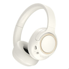 Bluetooth 5.4 brusreducerande hörlurar, PU-läder, 350 mAh, lätta vikbara over-ear-headset med omslutande stereoljud för T