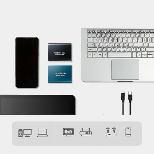 Black 6TB Portable SSD, High-Speed USB 3.0 External Solid State Drive, M.2 Mobile Hard Drive for Laptop, PC and Gaming Console 2