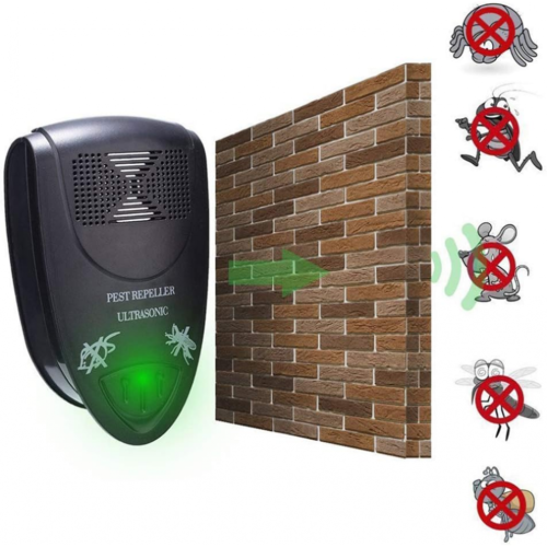 2 Pack Ultrasonic Bat Repeller Plug-In Devices for Indoor Use, Eco-Friendly Pest Control with EU Plug 2