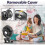Ventilator de birou mini USB portabil LARGEIGHT, 5 viteze, LED multicolor, funcționare silențioasă, compact pentru acasă sau birou 3