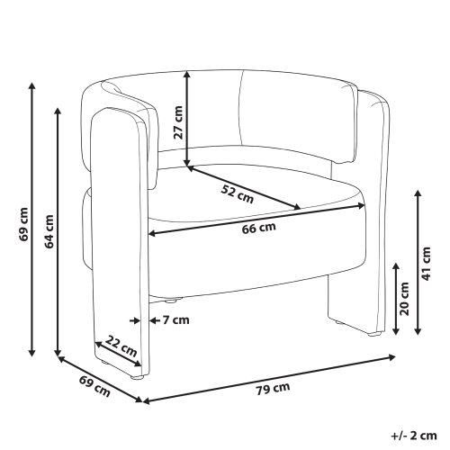 Beliani Armchair MAGGEBY Fabric Off-White 2