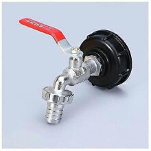 Robinet de récupération d'eau de pluie pour réservoir de 1000 L, adaptateur pour réservoir IBC, robinet double de récupération d'eau de