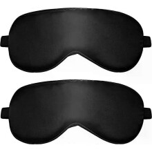 Lot de 2 masques de sommeil en soie, masque pour les yeux pour dormir sur le côté, masque de sommeil bloquant la lumière.