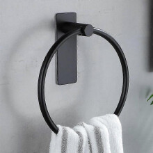Anneau porte-serviettes, sans perçage, barre porte-serviettes pour cuisine et salle de bain, auto-adhésif en acier inoxydable
