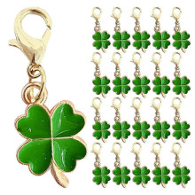 Lot de 10 porte-clés trèfle à quatre feuilles : breloque porte-bonheur pour clés, sacs à main, sacs à dos - pendentif feuille élégant,
