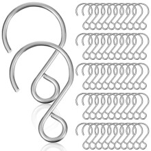 Lot de 10 crochets en S métalliques pour suspendre des pots de fleurs. Crochets de suspension robustes pour salle de bain et cuisine.