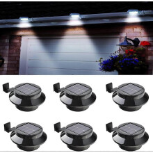 Lot de 6 lampes solaires LED pour gouttières, clôtures, toits, jardins, cours et murs, noires