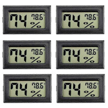Lot de 6 mini hygromètres et thermomètres numériques d'intérieur avec affichage en degrés Fahrenheit ()