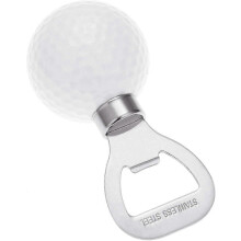 Ouvre-bouteille en forme de balle de golf, 92,67 mm, acier inoxydable blanc