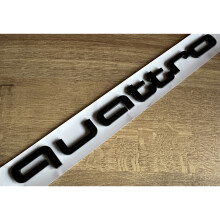 Logo Audi Quattro noir brillant, lettrage autocollant pour calandre avant RS3, ABS durable