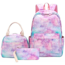 Ensemble de sac à dos pour l'école primaire des filles, 3 pièces, comprenant un sac à goûter et une trousse, pour les enfants de 6 à 11