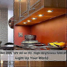 10er-Pack G4 20W Halogenlampen, 12V dimmbar, warmweiß 2800K, 300LM, Bi-Pin-Sockel