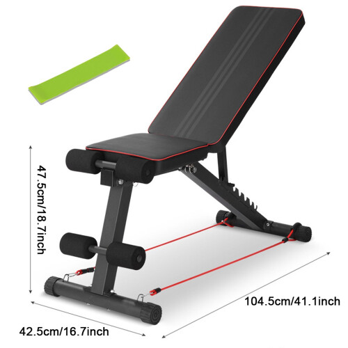 Foldable Weight Bench Adjustable Strength Training Full Body Workout Incline Gym 1