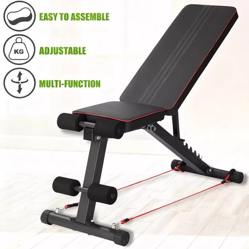 Foldable Weight Bench Adjustable Strength Training Full Body Workout Incline Gym 2