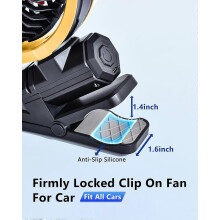 Autoventilator mit Batteriebetriebener Sonnenblendenhalterung für Rücksitz und Dach, tragbarer Clip-Ventilator für wiederaufladbares A