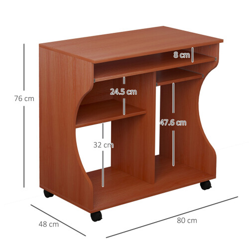 Homcom Computer Desk with Sliding Keyboard Tray, Computer Table with Shelves 1