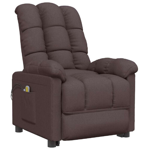 VidaXL vidaXL Massagesessel Elektrisch Dunkelbraun Stoff 2