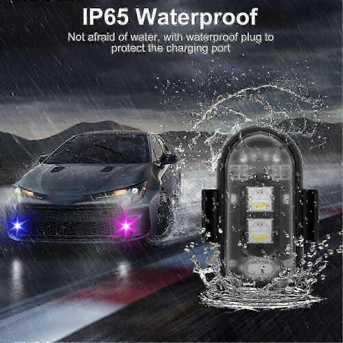 8 culori 4PCS lumini stroboscopice LED wireless USB impermeabile cu telecomandă 2