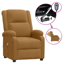 vidaXL Massagesessel Elektrisch Braun Samt