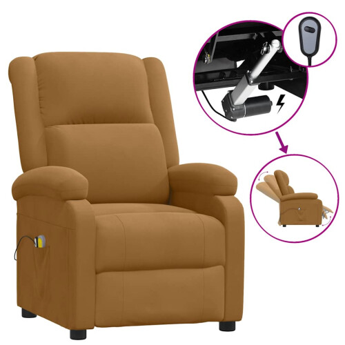VidaXL vidaXL Massagesessel Elektrisch Braun Samt