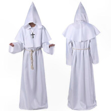 Mittelalterliches Mönchskostüm, Mönchskutte, antikes Priesteroutfit, Cosplay-Zaubererkleidung, historischer christlicher Anzug – XL