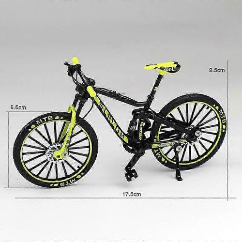Metallmodell eines Finger-Mountainbikes im Maßstab 1:10, grün