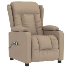 vidaXL Massagesessel Elektrisch Cappuccino-Braun Kunstleder