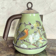Retro-Wasserkocher mit Schnellkochfunktion, 1,7 l, 1850 W, Edelstahl