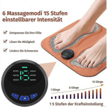 Fußmassagegerät Pro, Massagegerät für Füße und Beine, 15 Intensitätsstufen und 6 Modi, lindert Muskelverspannungen