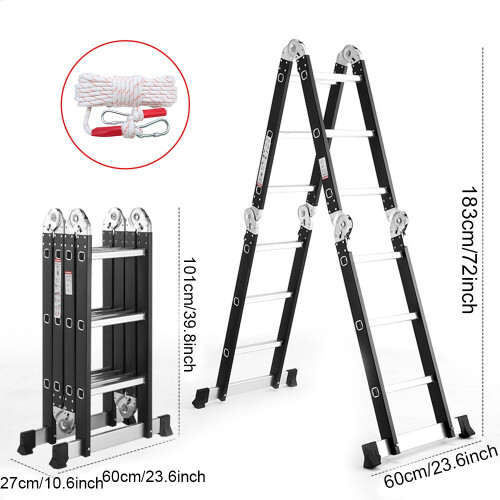 3.5M 12 IN 1 Excel Aluminium Combination Step Ladder Foldable Multi-Purpose 1