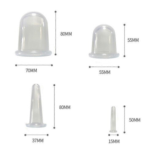 4pcs Silicone Vacuum Cup Anti Cellulite Vacuum Cup Cupping Therapy Sets