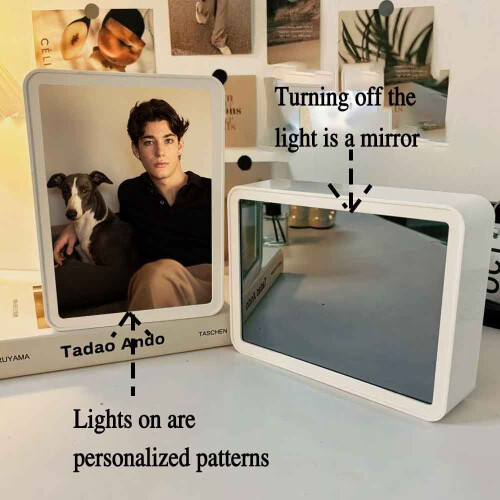 LED Lighted Mirror with Custom Photo Display 1