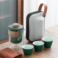 Modern Minimalist Ceramic Tea Set with 3 Cups and Portable
