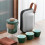 Modern Minimalist Ceramic Tea Set with 3 Cups and Portable 1
