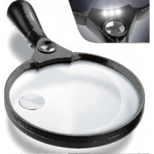 Loupe de poche extra large à LED avec lumière - Zoom 2x, 4x, 25x - Légère et incassable