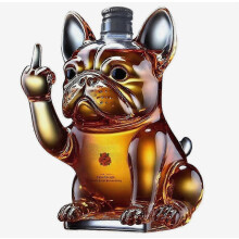 Witzige Whiskeyflasche mit französischer Bulldogge – Einzigartiges Geschenk für Männer, Väter und Hausbar-Liebhaber