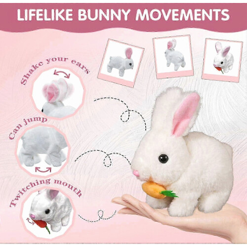Bestseller Easter Realistic Interactive Rabbit Toy, Jumping and Twitching Moving Bunny 2