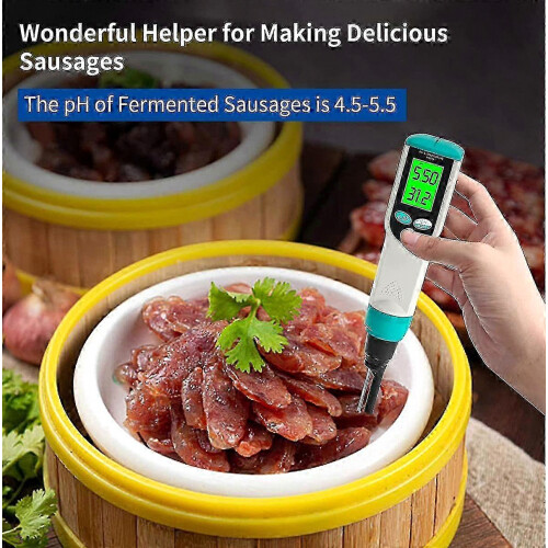 Μετρητής Ph με Atc Food Ph Tester, Αδιάβροχος Ψηφιακός Μετρητής Ph Τροφίμων με Υψηλή 1