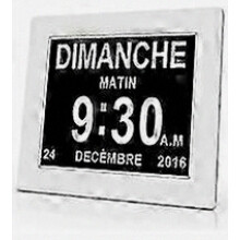 7" Digital Calendar Clock with Date/Time Display for Seniors - Medication Reminder for Alzheimer's Patients (White)